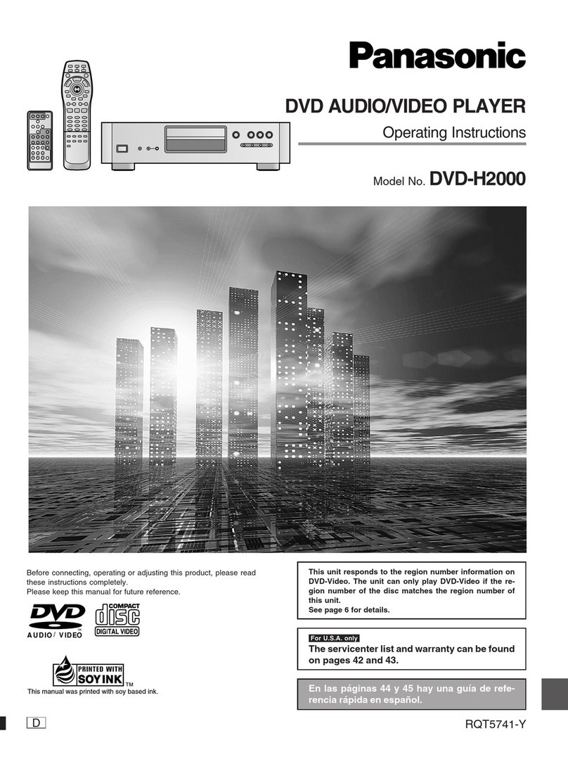 Panasonic DVDH2000 - DIG. VIDEO DISCPLAYE User manual