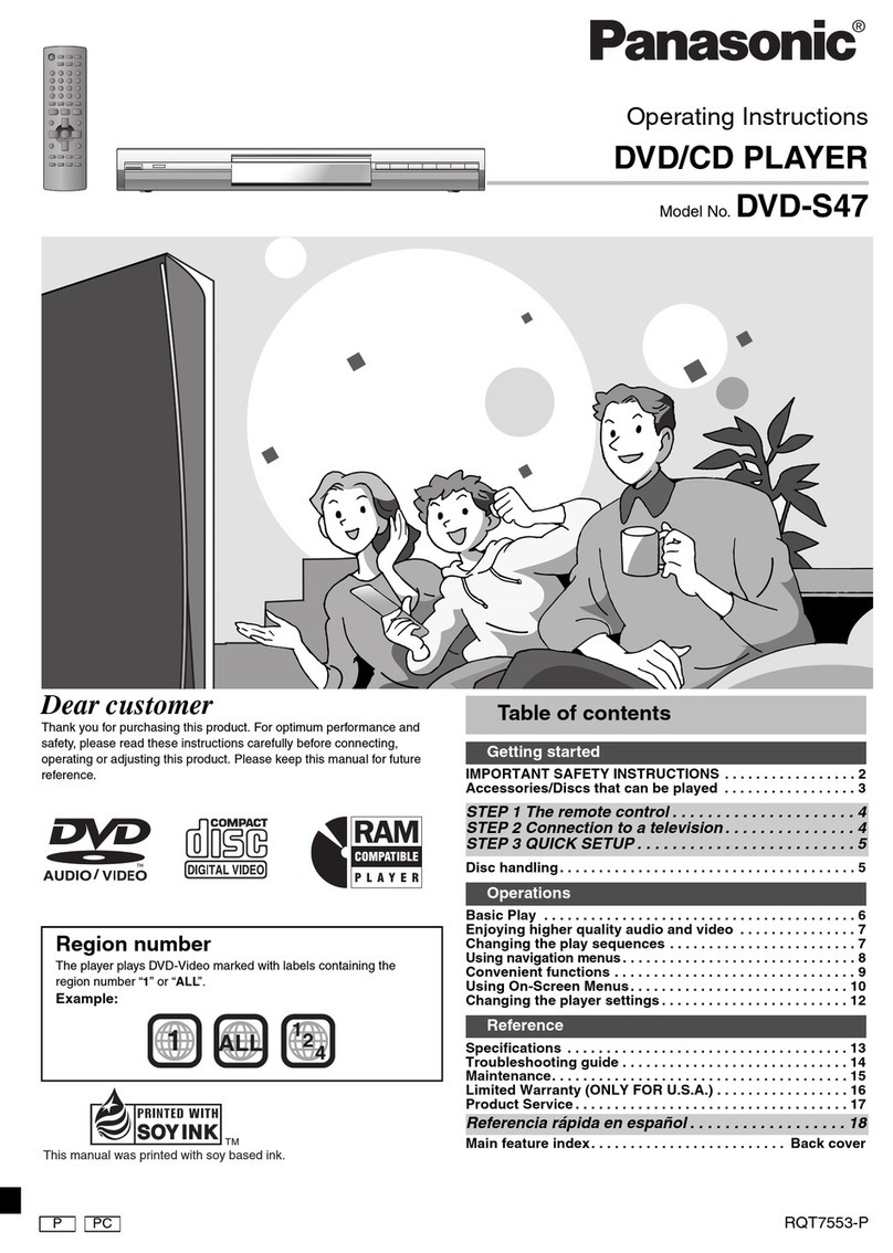 Panasonic DVD-S47S operating instructions