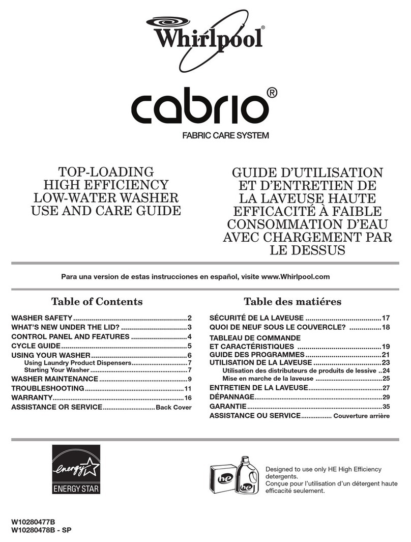 Whirlpool CABRIO W10280477B User manual