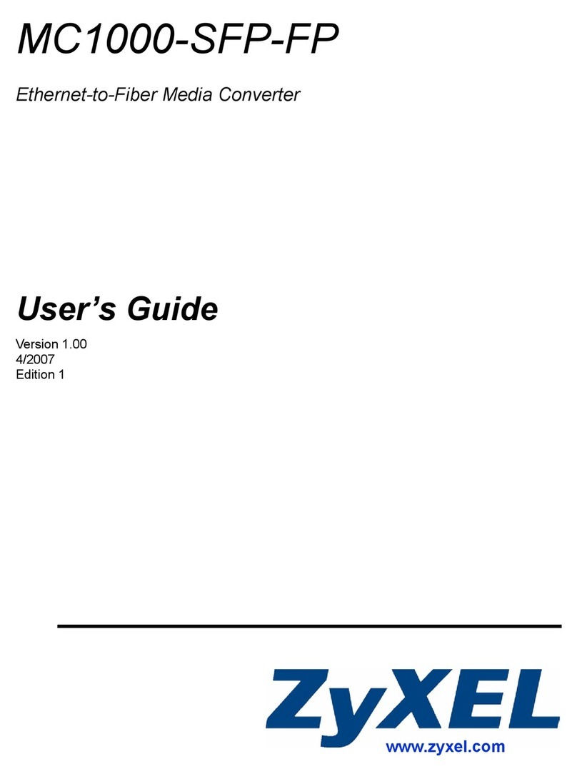 ZyXEL Communications Ethernet-to-Fiber Media Converter... user guide ZyXEL Communications Ethernet-to-Fiber Media Converter... user guide