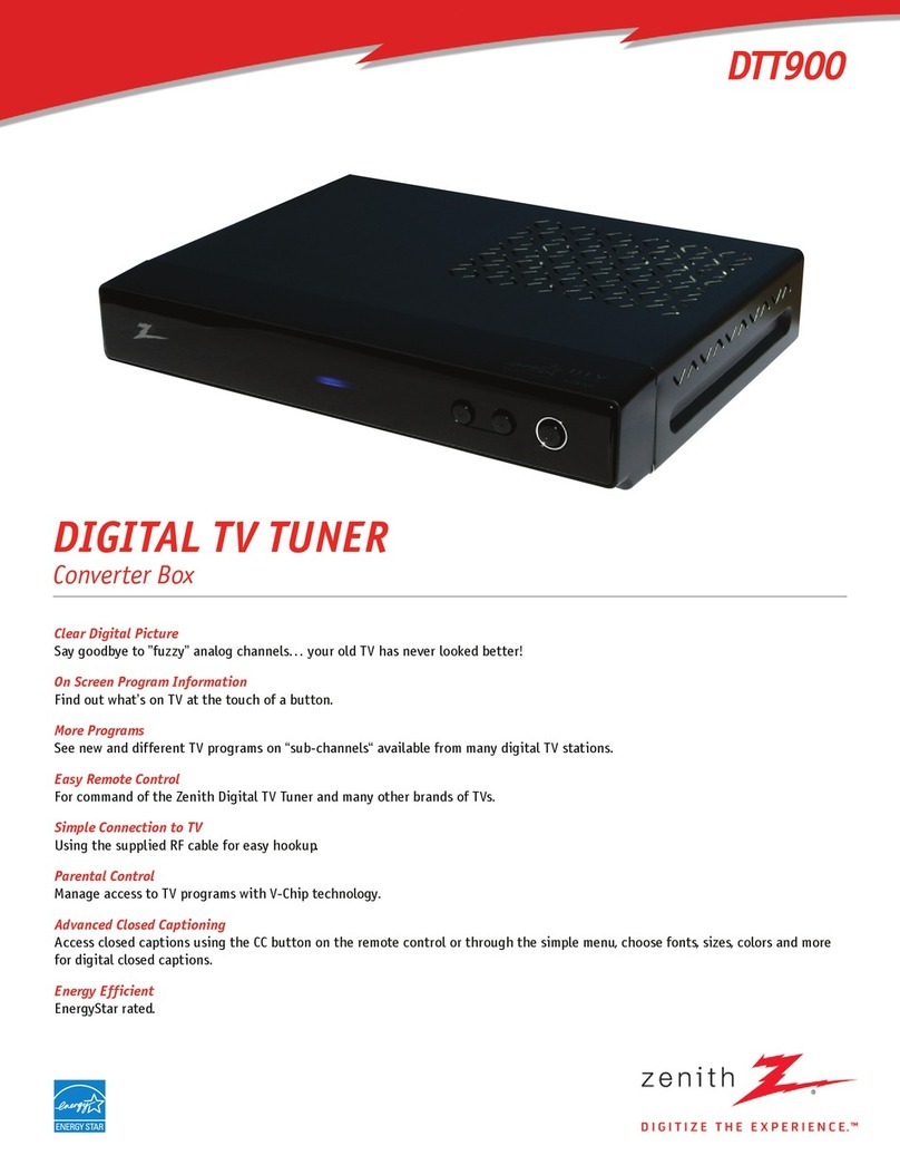 Zenith DTT900 Specification sheet