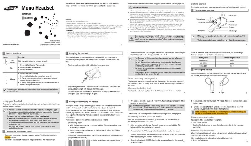 Samsung HM1100 user manual