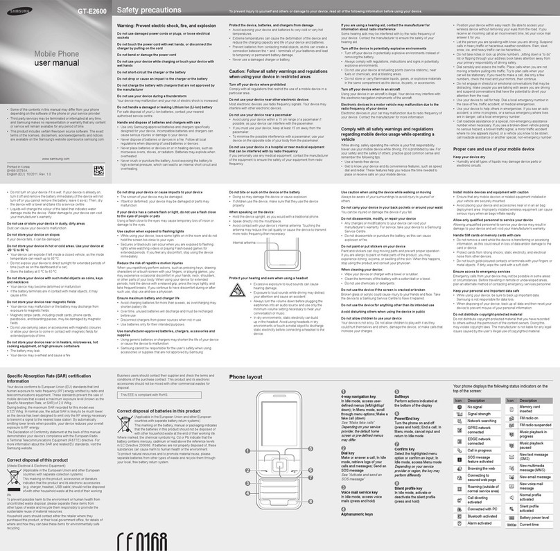 Samsung GT-E2600 user manual