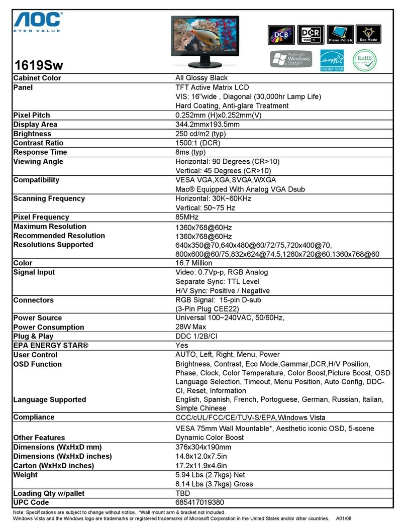 AOC 1619SW User manual