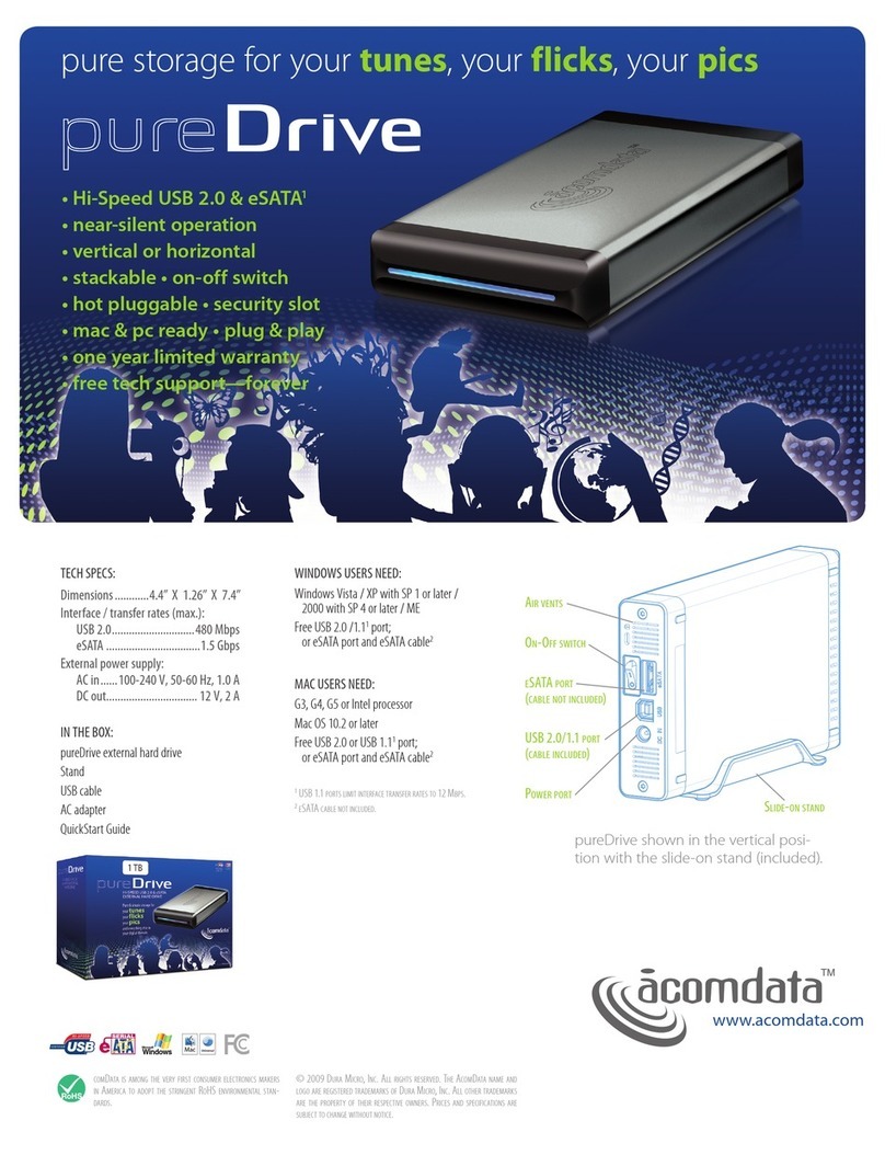 Acomdata PDHD750USE-72 Technical specifications