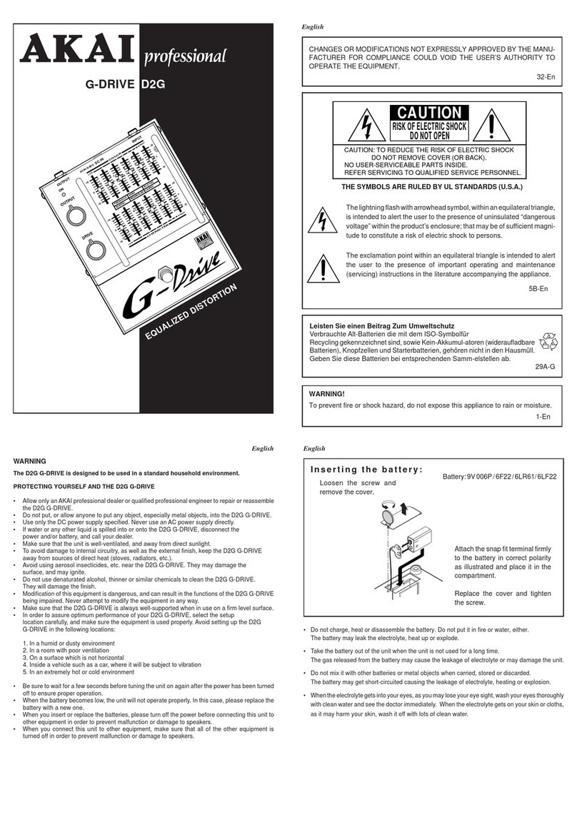 Akai G-Drive D2G reference guide Akai G-Drive D2G reference guide