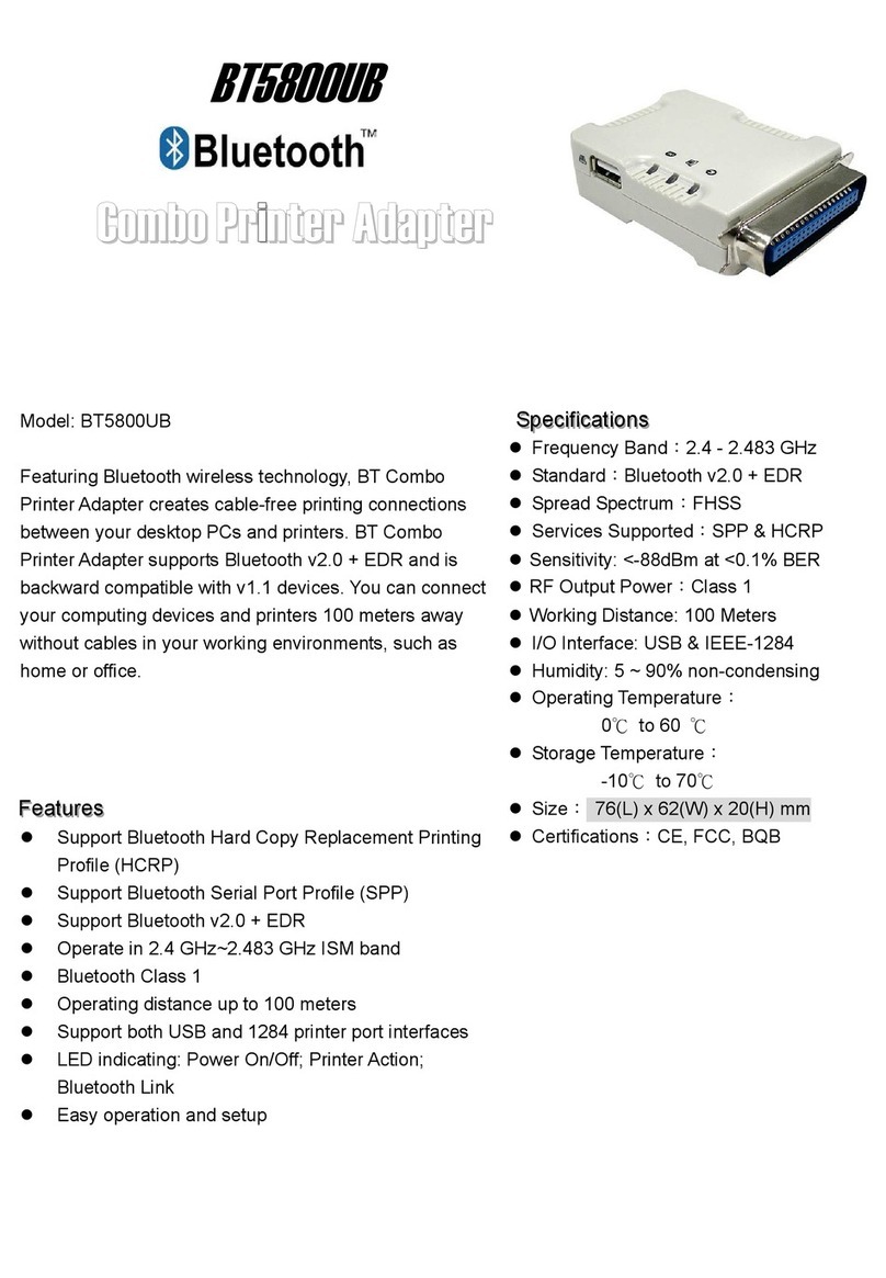 ACTiSYS BT5800UB User manual ACTiSYS BT5800UB User manual