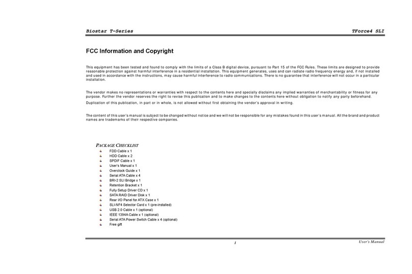 Biostar TFORCE4 SLI User manual Biostar TFORCE4 SLI User manual