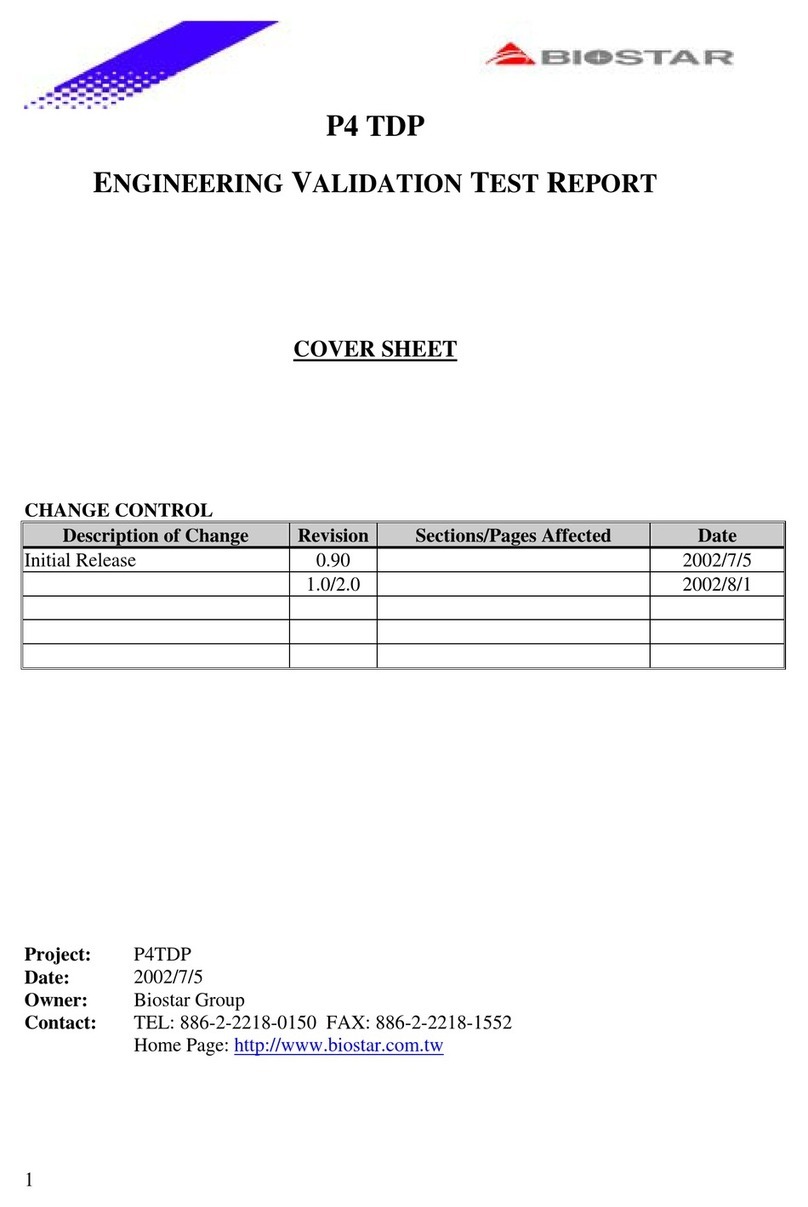 Biostar P4 TDP Engineering validation test report