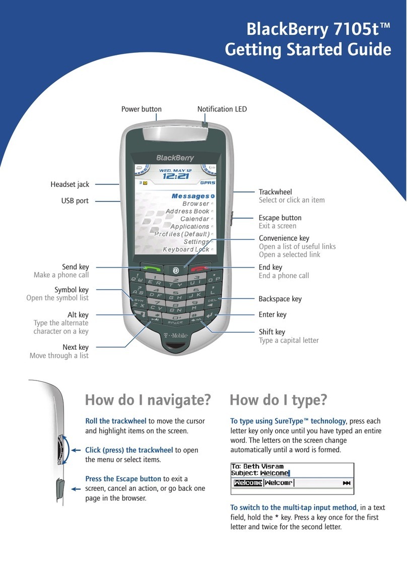 Blackbe;rry 7105t - GSM User manual
