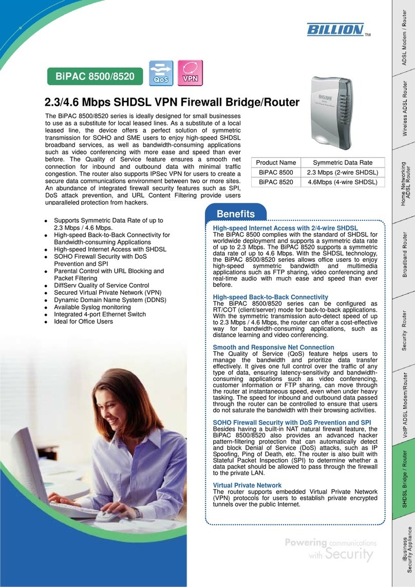 Billion BiPAC 8500 User manual