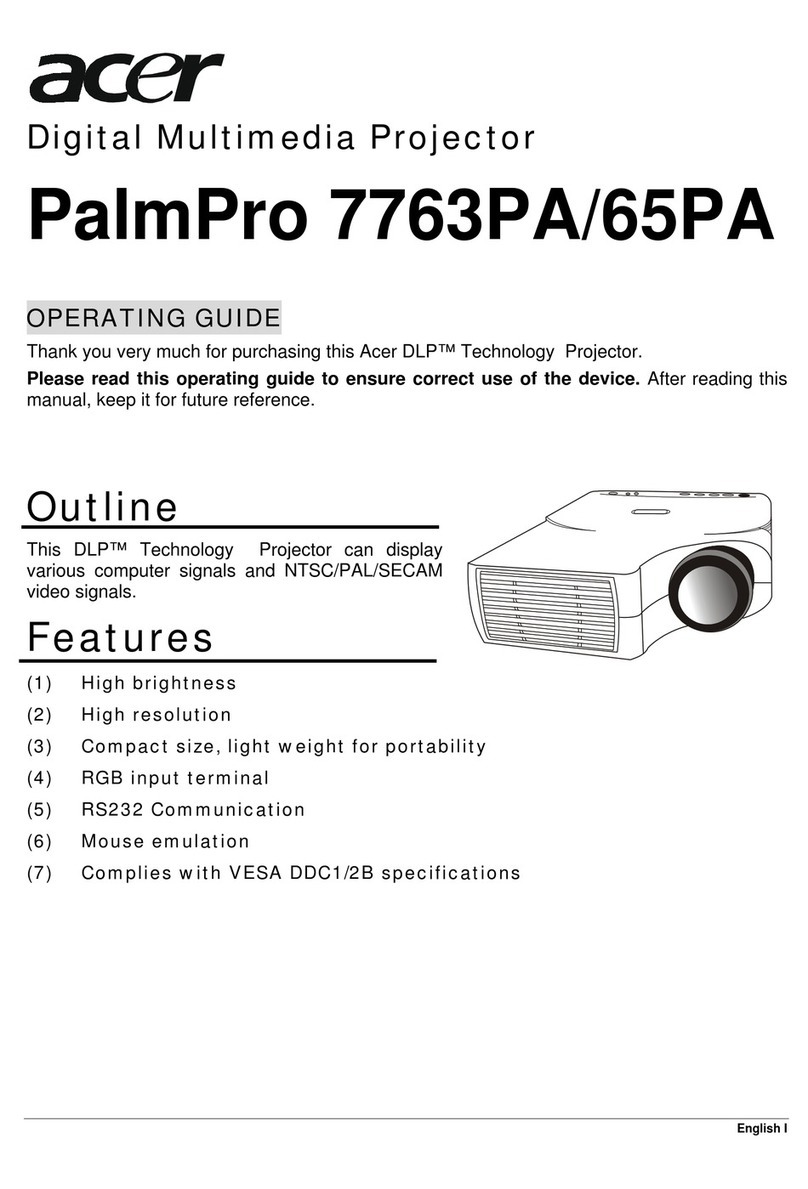 Acer 7763PA - PalmPro SVGA DLP Projector operating guide