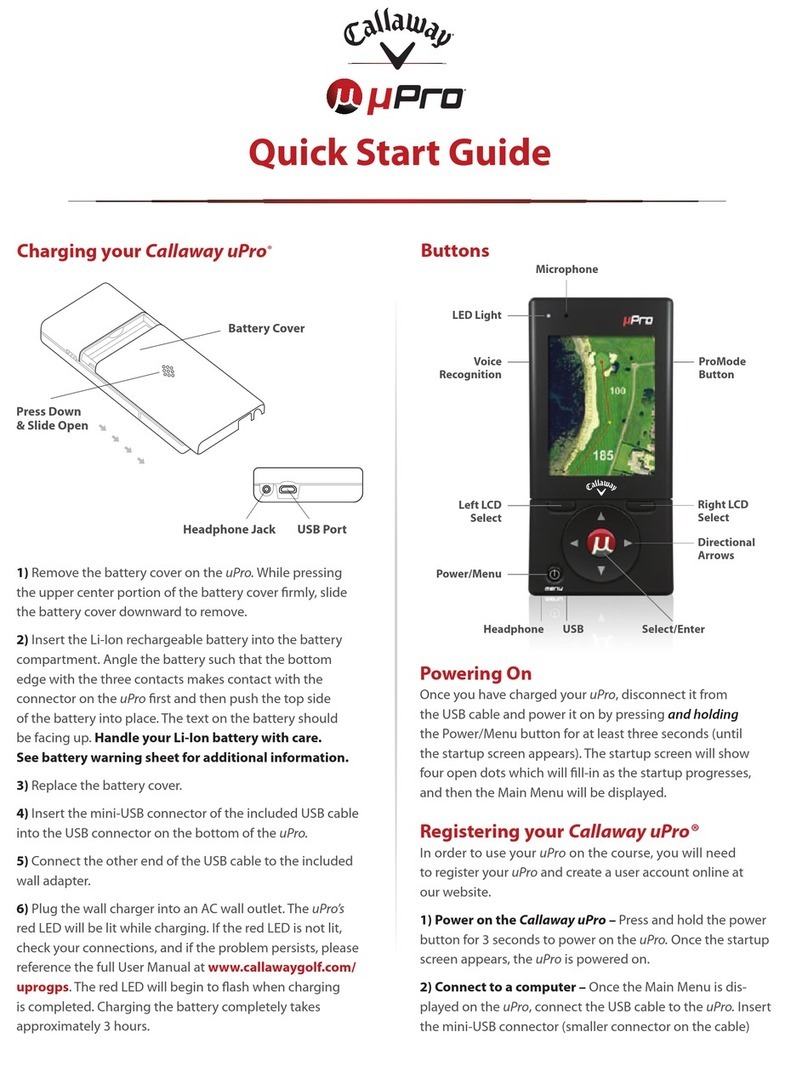Callaway Golf uPro quick start guide