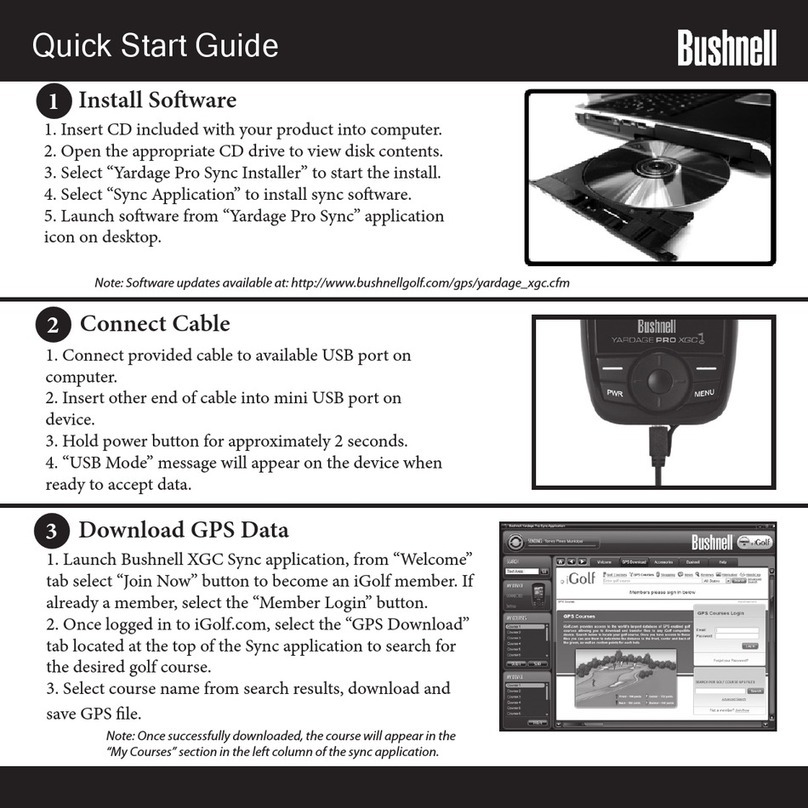 Bushnell Yardage Pro XGC quick start guide