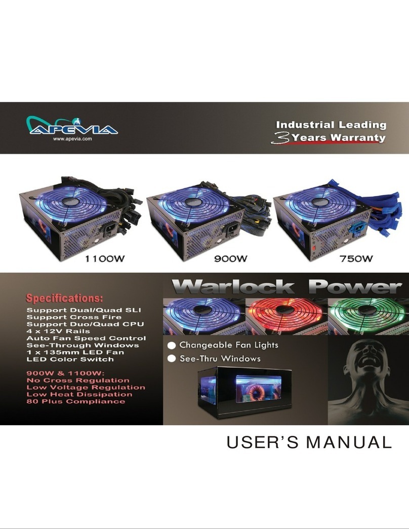 Apevia ATX-WA1100W User manual Apevia ATX-WA1100W User manual