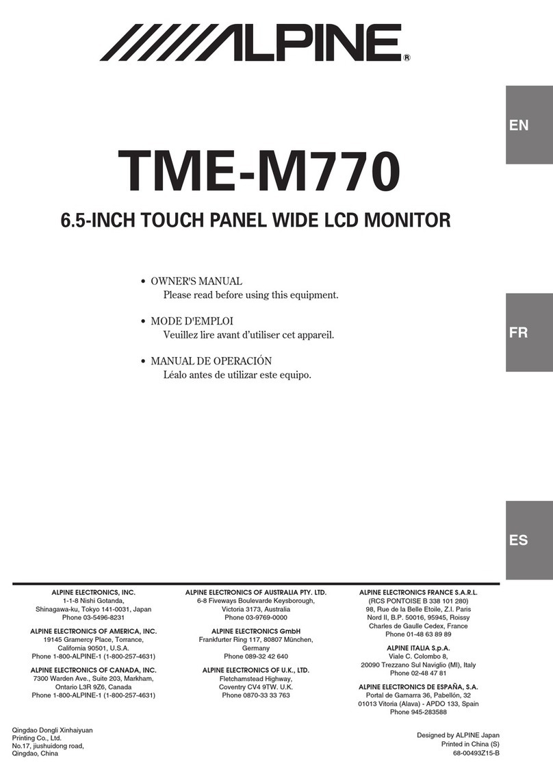 Alpine TME-M770 User manual