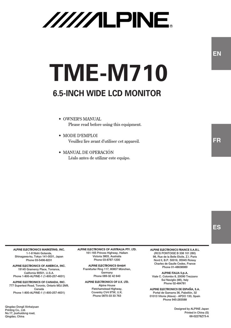 Alpine TME-M710 owner's manual