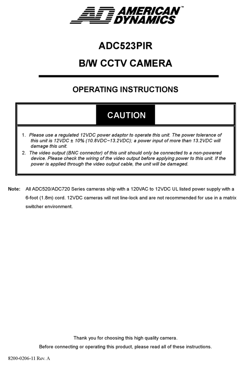 American Dynamics ADC523PIR operating instructions