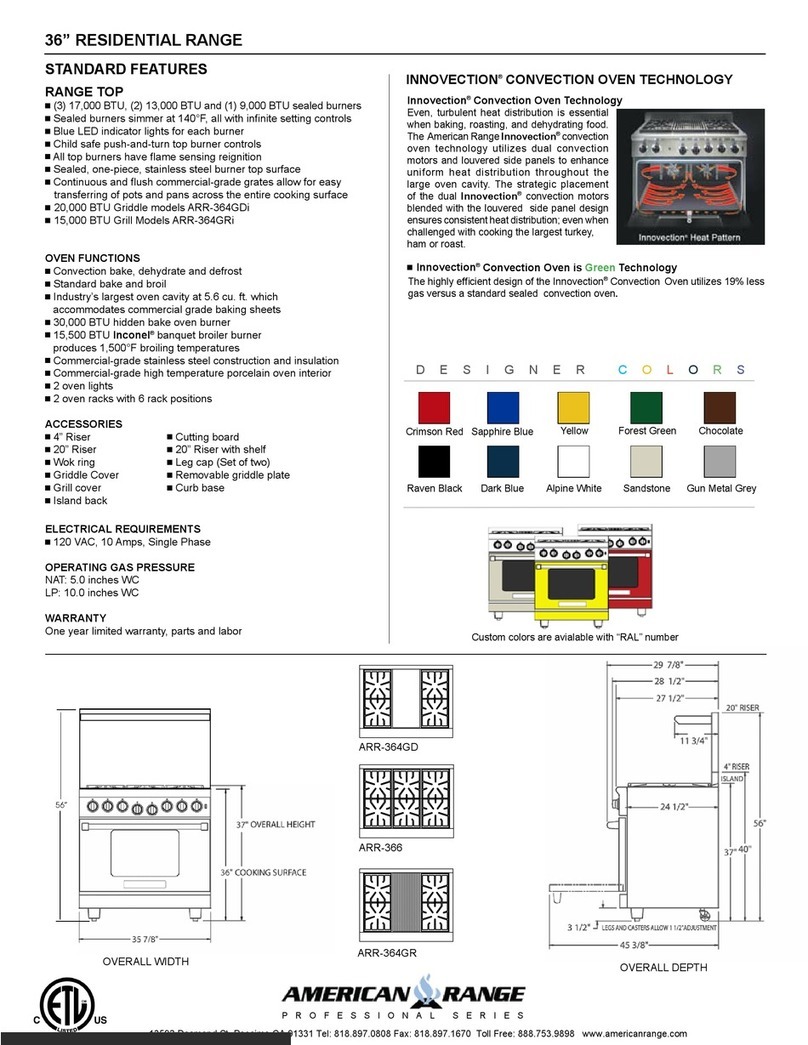 American Range ARR366IS Owner's manual American Range ARR366IS Owner's manual