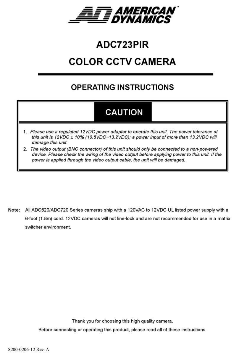 American Dynamics ADC723PIR User manual