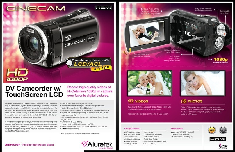 Aluratek Cinecam AHDVC03F User manual