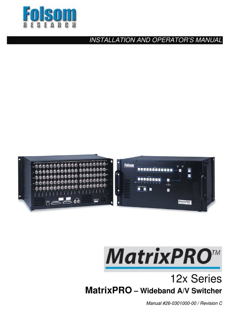 FOLSOM MatrixPRO Installation and operator's manual