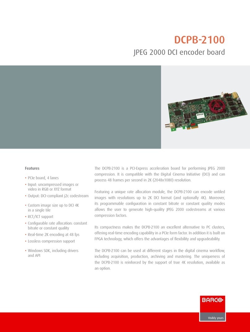 Barco DCPB-2100 User manual Barco DCPB-2100 User manual