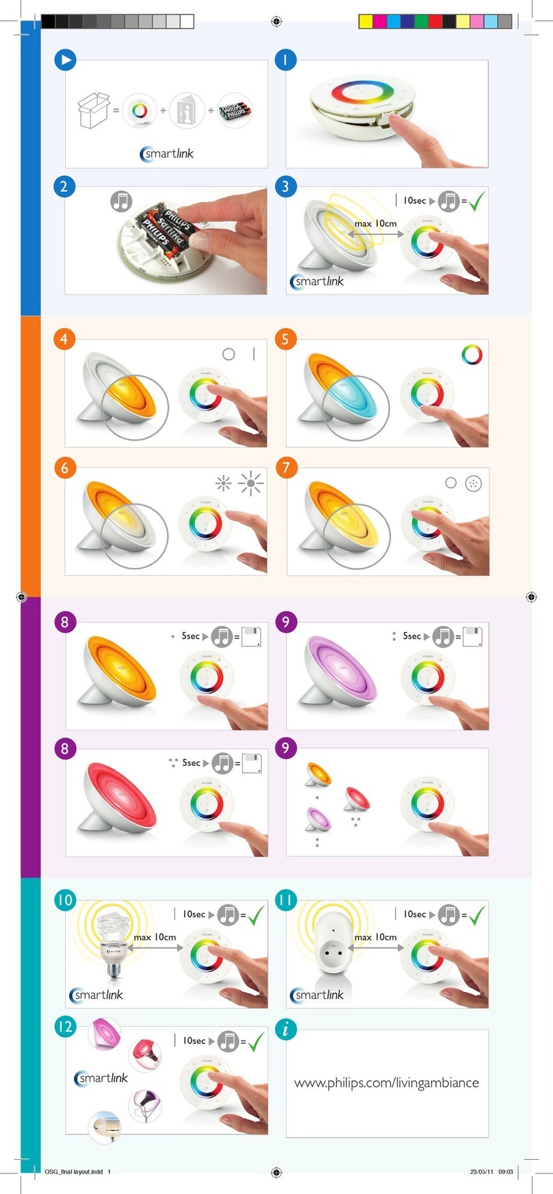 Philips LivingColors 69164/31/PH quick start guide