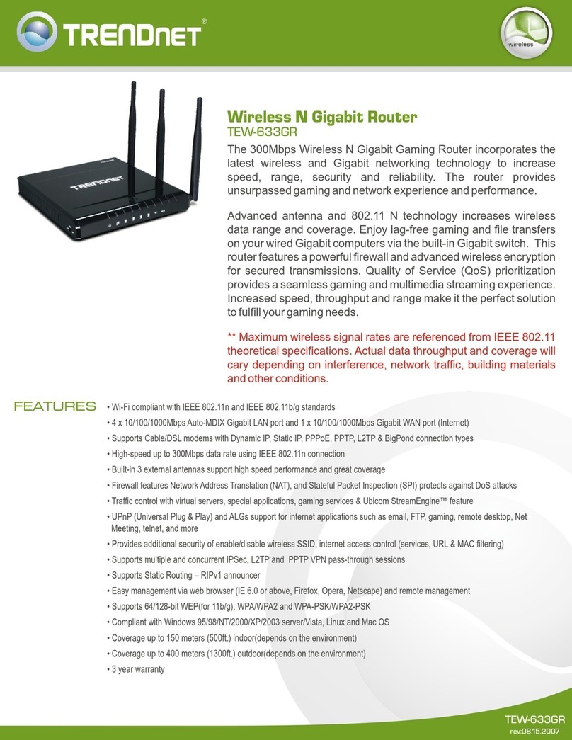 TRENDnet TEW-633GR - Wireless Router User manual