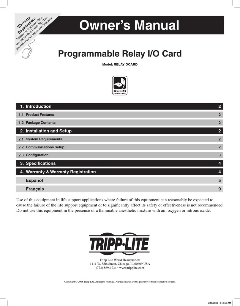 Tripp Lite RELAYIOCARD owner's manual Tripp Lite RELAYIOCARD owner's manual