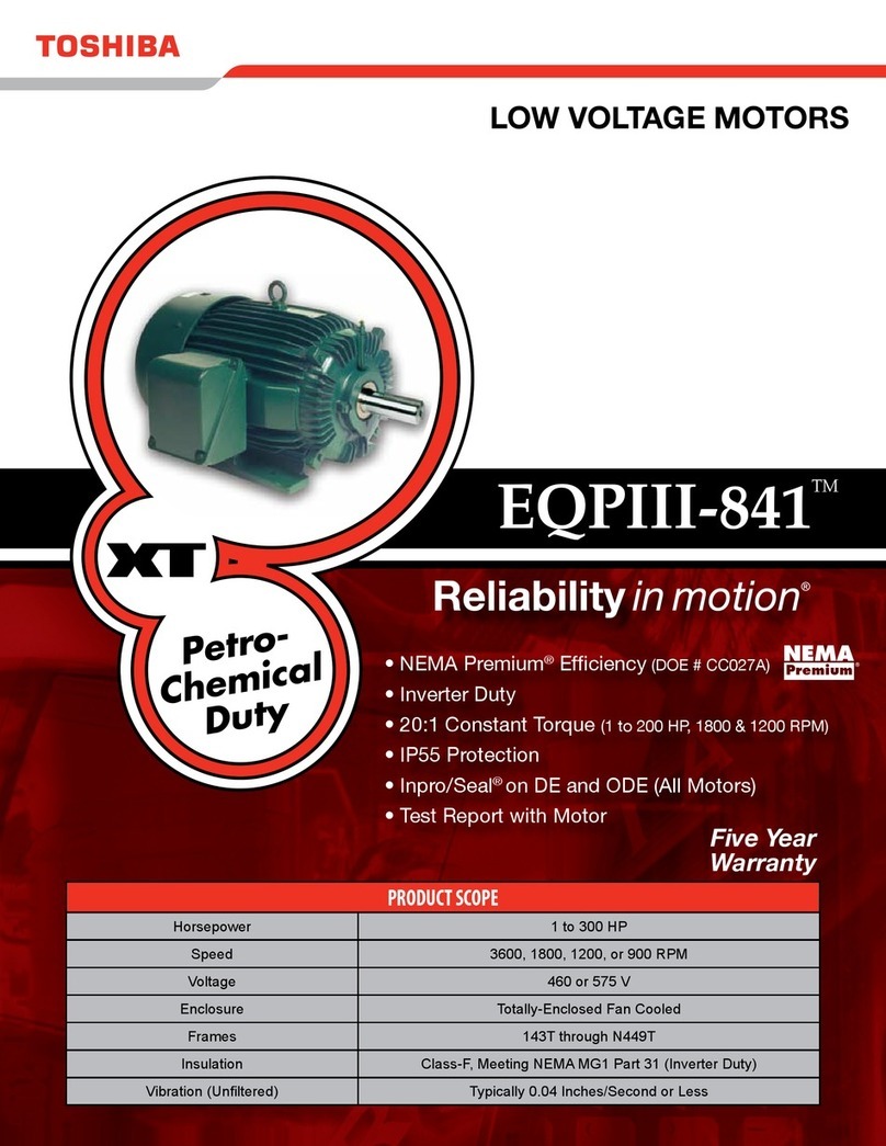 Toshiba Low Voltage Motors EQPIII-841 User manual