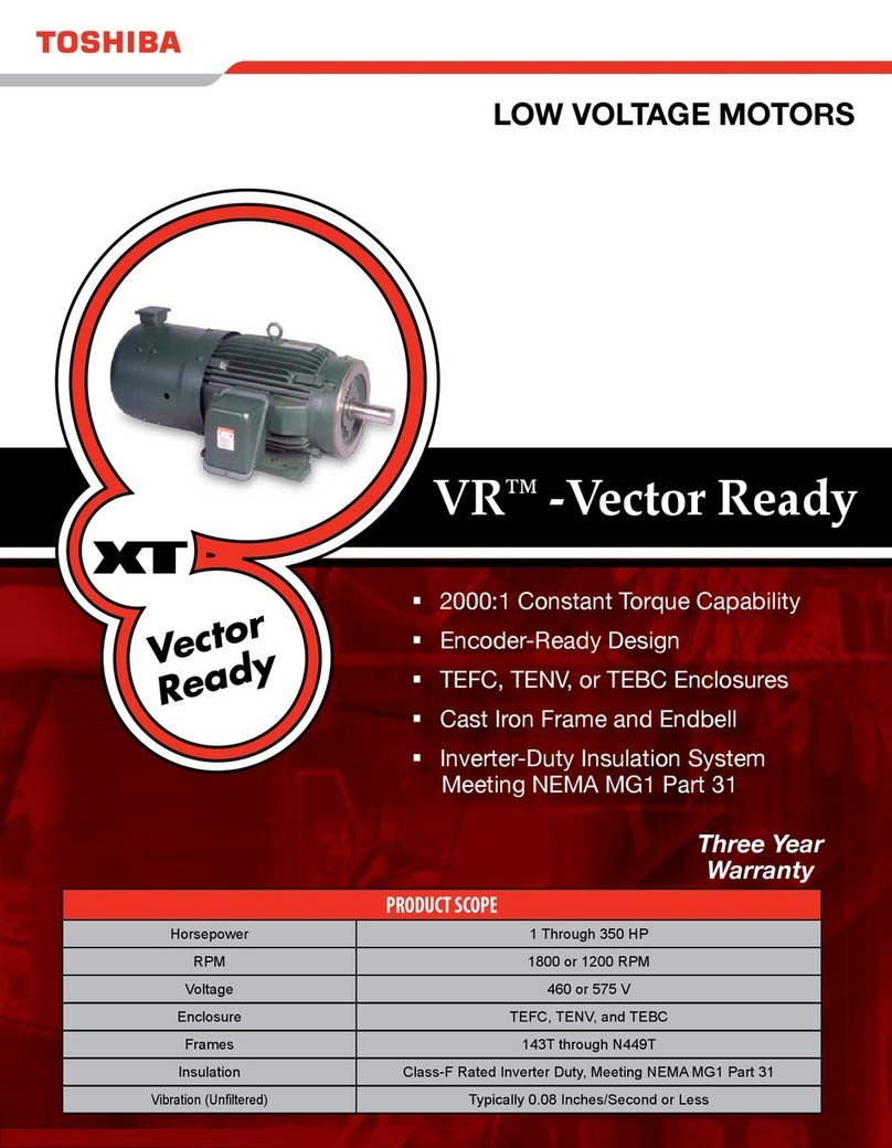Toshiba Low Voltage Motors VR Series Brochure & specs