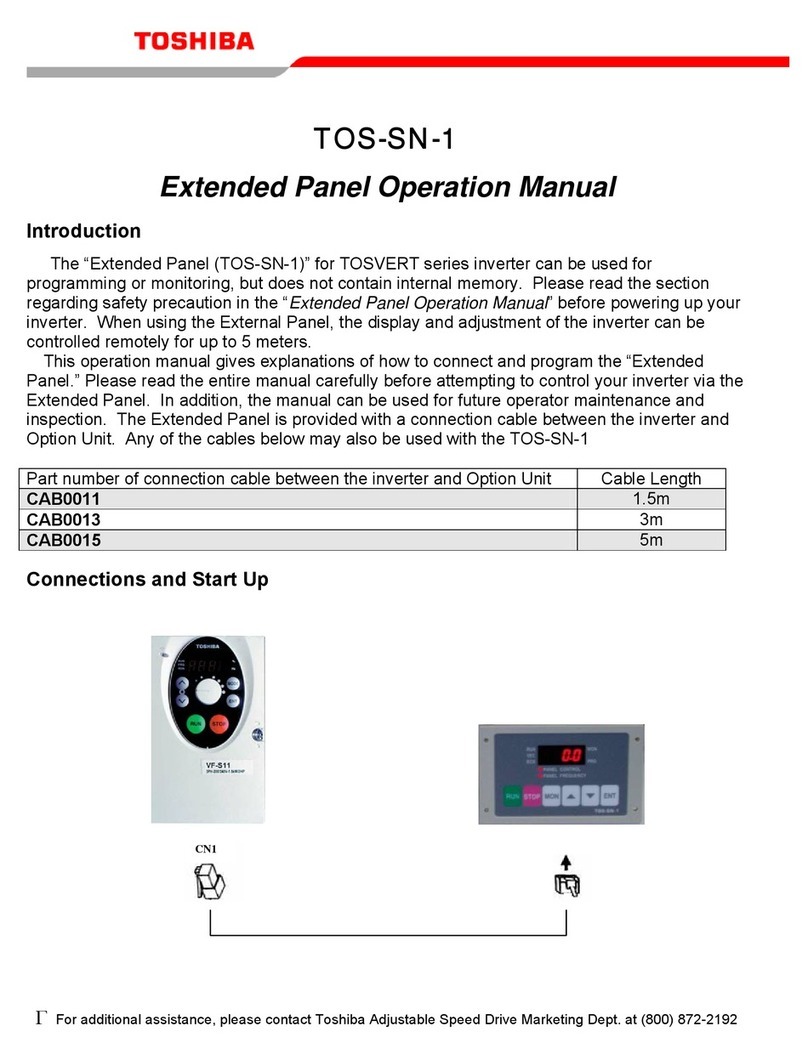 Toshiba Extended Panel TOS-SN-1 Operation manual
