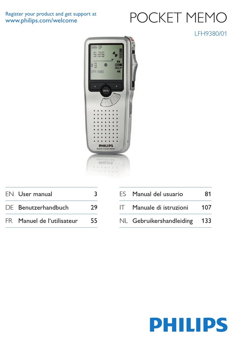 Philips POCKET MEMO LFH9380/01 User manual
