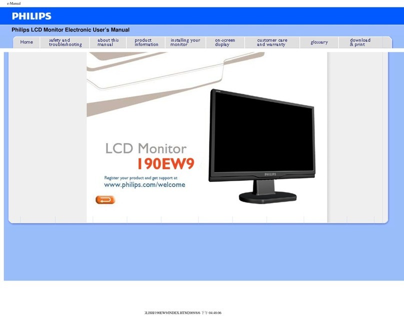 Philips 190EW9FB/05 Installation and operating instructions