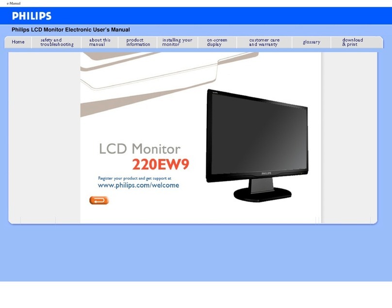 Philips 220EW9FB/05 Installation and operating instructions