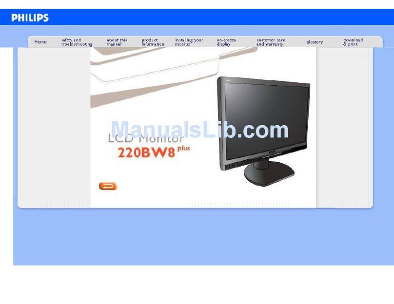 Philips 220BW8CS1/05 Installation and operating instructions