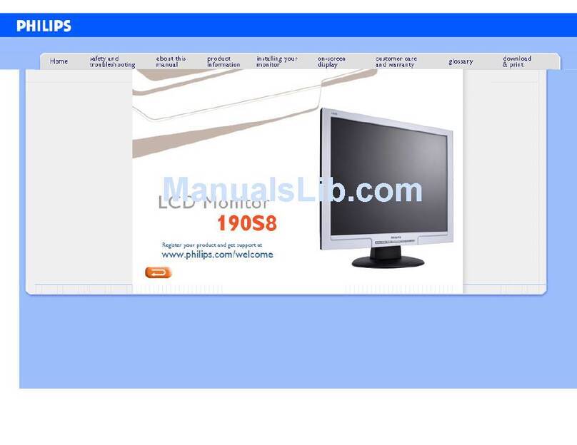 Philips 190S8FB/05 Installation and operating instructions