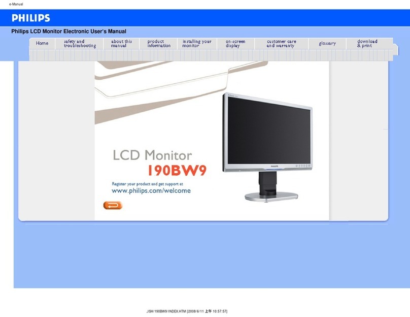 Philips 190BW9CS/05 Installation and operating instructions