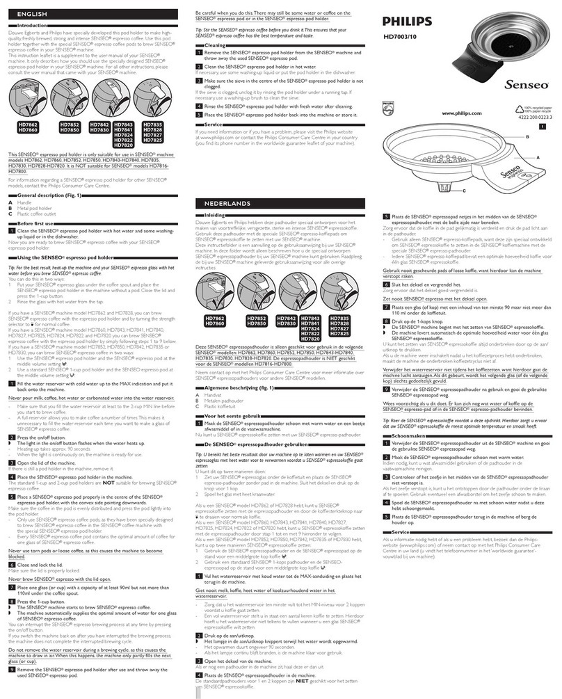 Philips SENSEO HD7003/10 Instruction leaflet