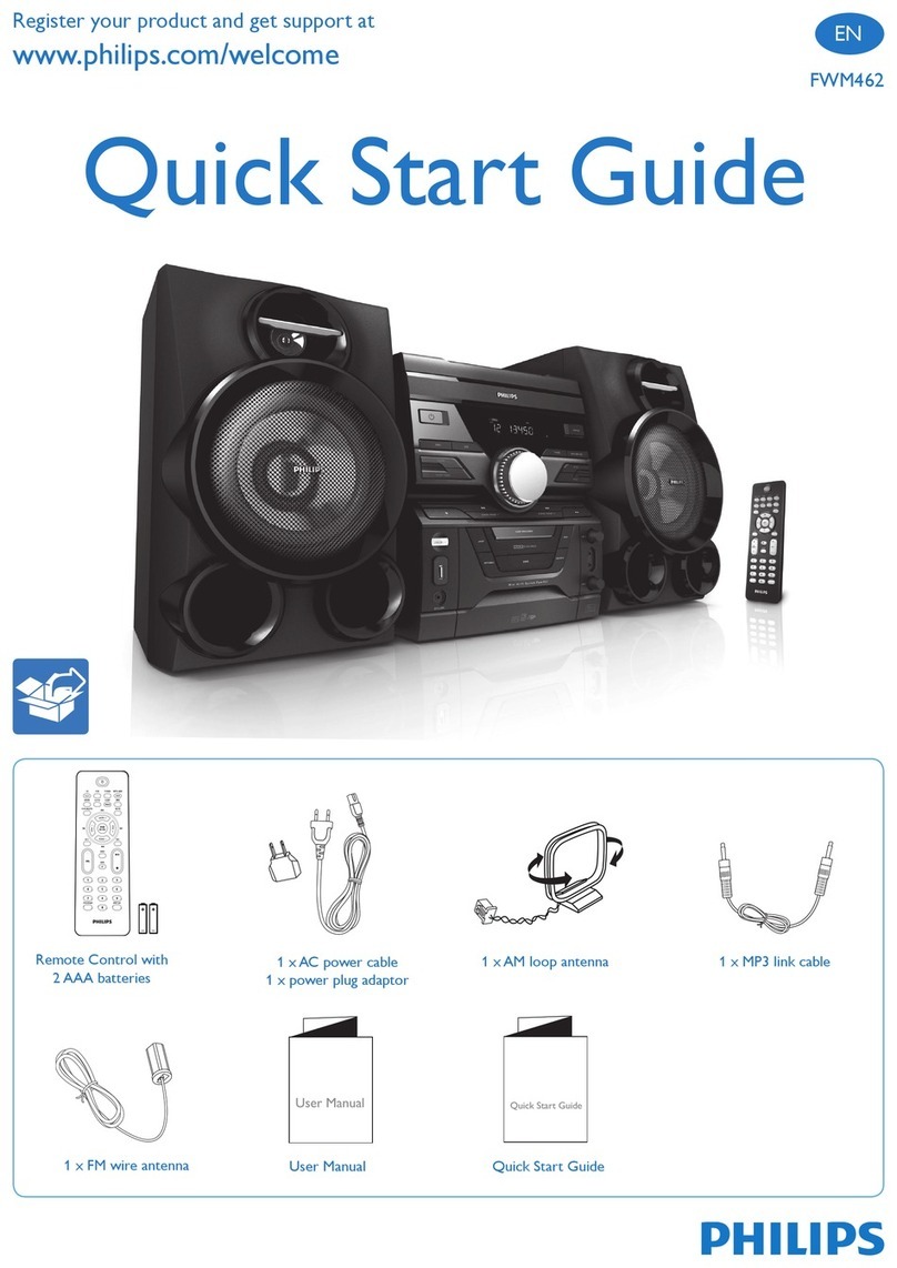 Philips FWM462X/77 quick start guide