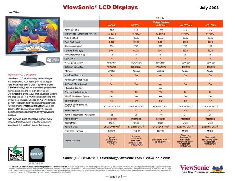 ViewSonic VA503B - 15" LCD Monitor User manual