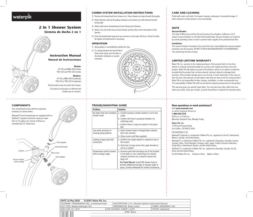 Waterpik JP-120 instruction manual Waterpik JP-120 instruction manual
