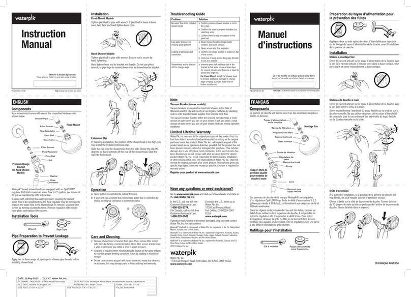 Waterpik Technologies FN 20012813-F AB instruction manual