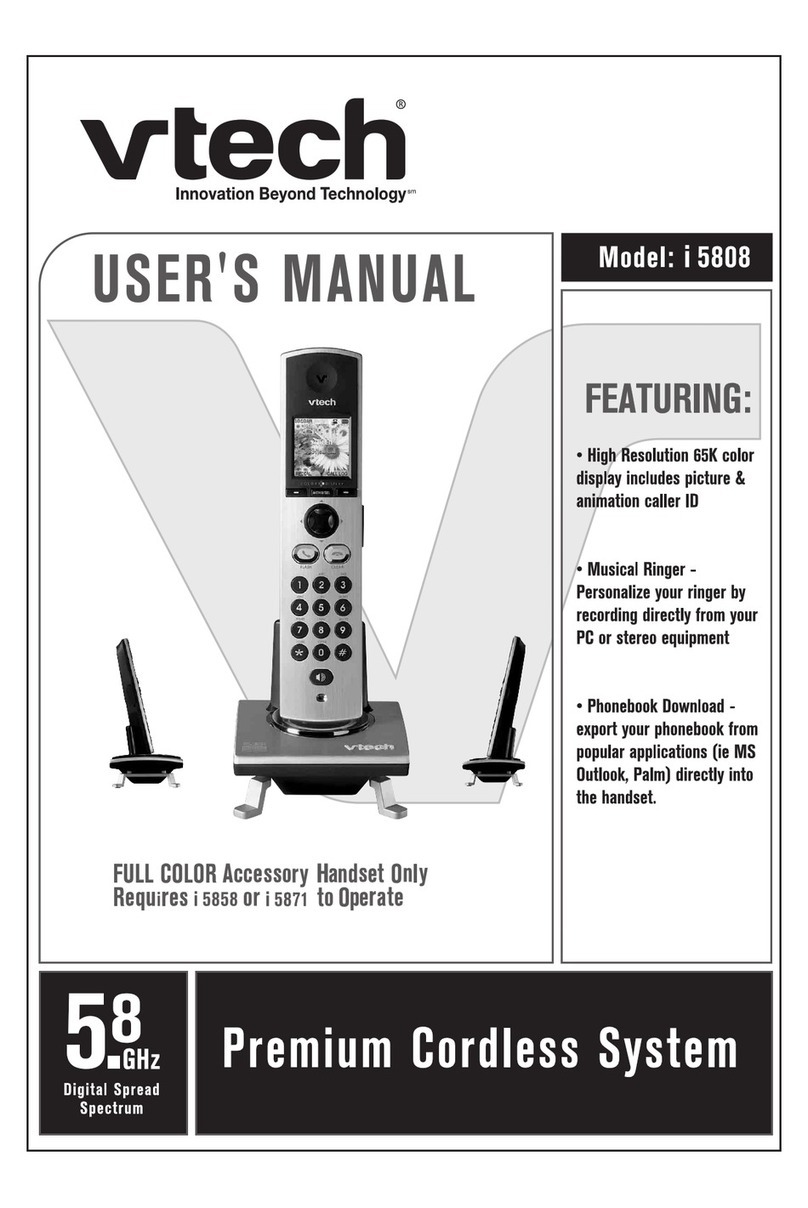 V-tech I5808 - Cordless Extension Handset User manual