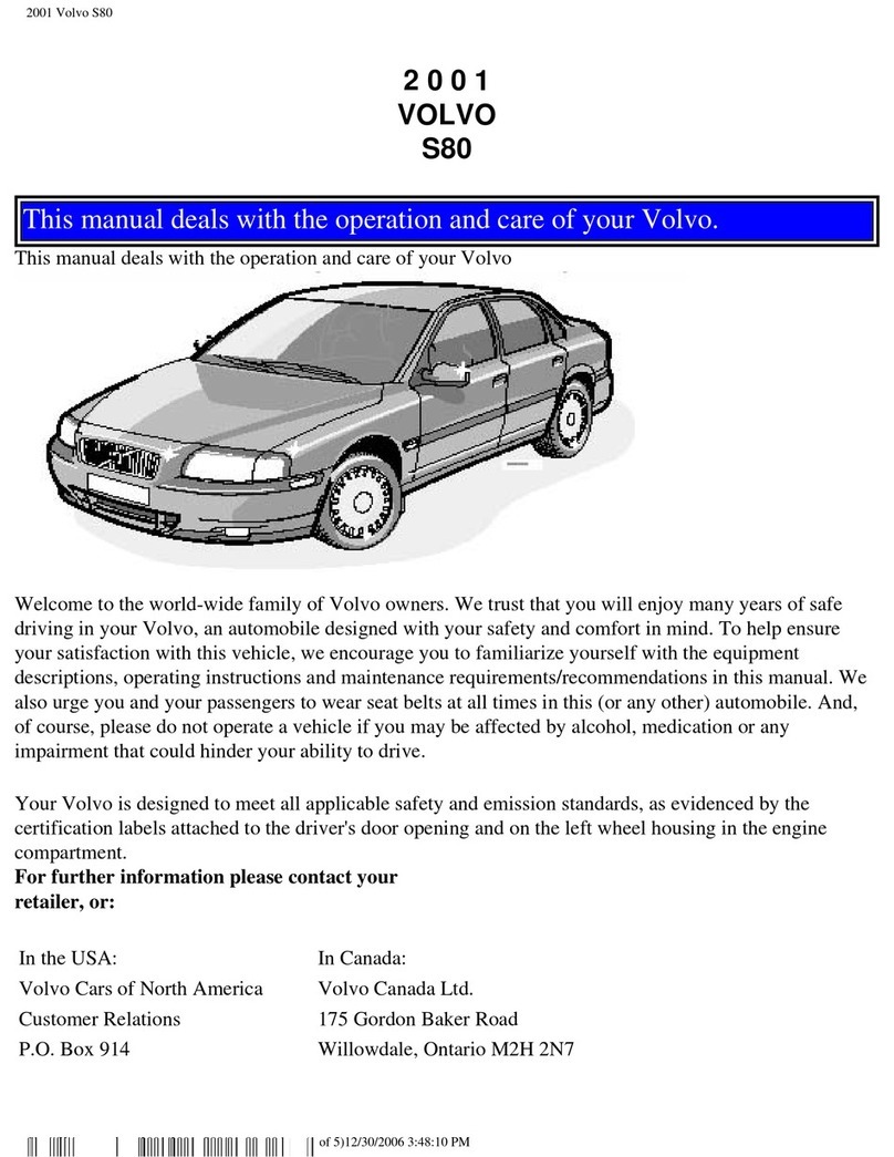 Volvo 2001 S80 Operation manual