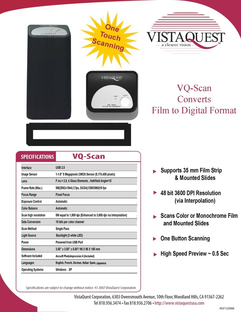 VistaQuest VQ Scan Specifications