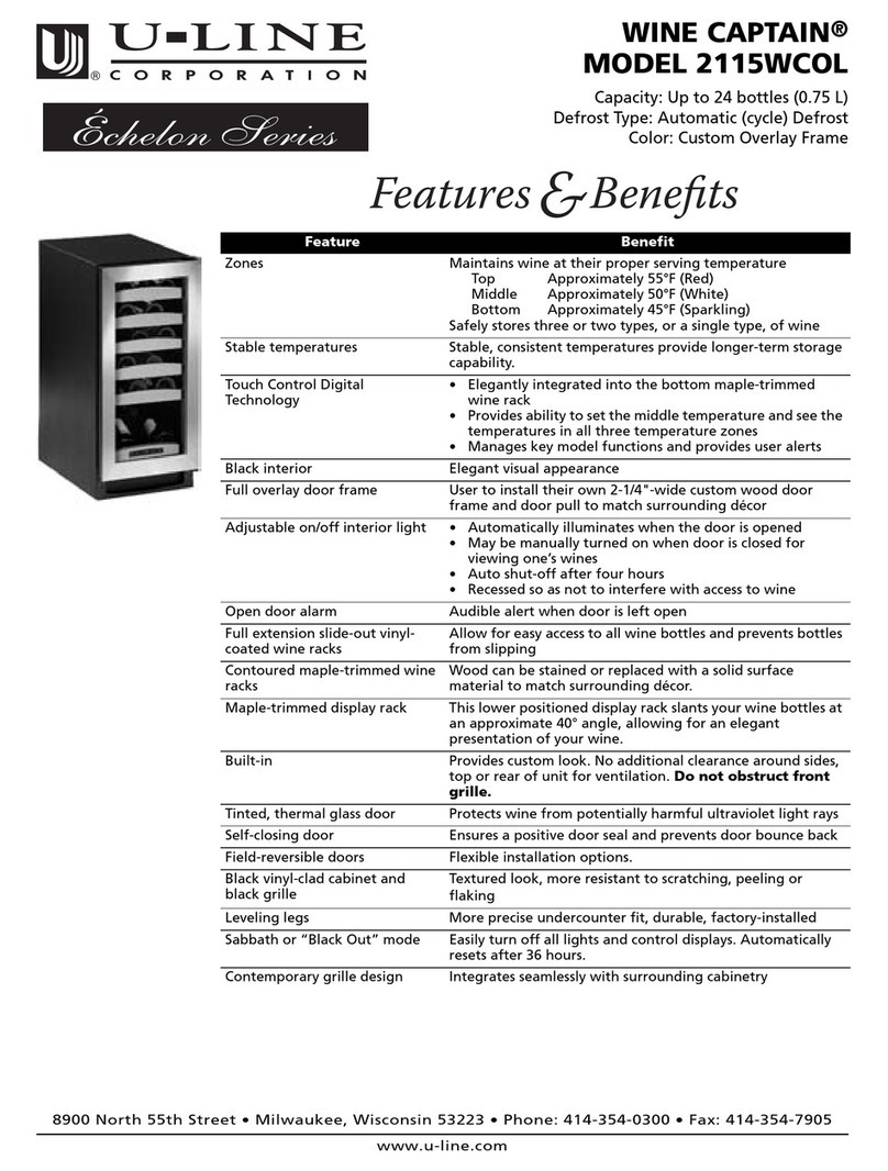 U-Line 2115WCOL User manual