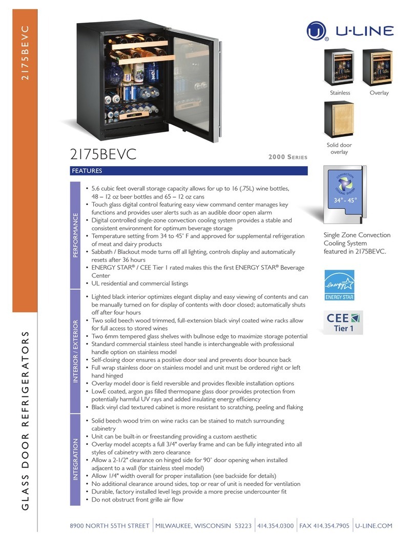 U-Line WINE CAPTAIN 2175BEVC User manual