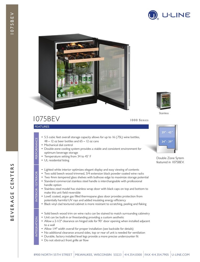 U-Line Origins 1075BEV User manual